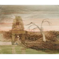 The Guide by Sidney Nolan, 1960, mixed media on paper, sold Feb 2024
