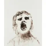 Concentration Camp Prisoner by Sidney Nolan, 1961, mixed media on paper, sold Feb 2024