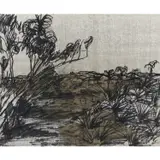 Australian Outback by Sidney Nolan, c.1954, mixed media on paper, sold Feb 2024