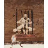 Figure and Monkey by Sidney Nolan, c.1967, mixed media on paper, sold Feb 2024