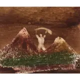 Figure and Mountains by Sidney Nolan, c.1967, mixed media on paper, sold Feb 2024