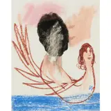 Mermaid by Sidney Nolan, mixed media on paper, sold Feb 2024