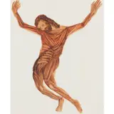 Crucifix by Sidney Nolan, 1954, mixed media on paper, sold Feb 2024