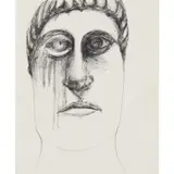 Classical Head by Sidney Nolan, 1955, ink on paper, sold Feb 2024