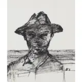 Outback Man by Sidney Nolan, c.1952, ink on paper, sold Feb 2024