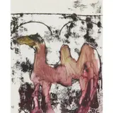 Sidney Nolan, Bactrian Camel and Bridge, c.1967, mixed media transfer drawing