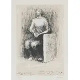 Henry Moore, Seated Figure II (Pink Background), 1974, lithograph, ed. 32/50