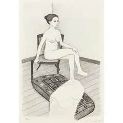 John Brack, Seated Nude II, 1982, lithograph, ed. 29/50