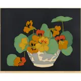 Hall Thorpe, Nasturtiums, woodcut