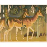 Murray Griffin, Deer, 1950, linocut, ed. 1/26
