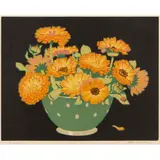 Hall Thorpe, Marigolds, woodcut