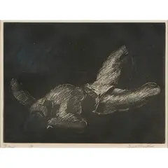 Frank Arthur Nankivell, Wrestler Resting, aquatint etching, ed. 7/75