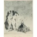 Norman Lindsay, The Sultan is Indisposed, 1937, etching, ed. 47/60
