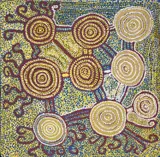 Reggie Jackson Tjampitjinpa, (Language group: Ngatjatjarra), synthetic polymer paint on canvas