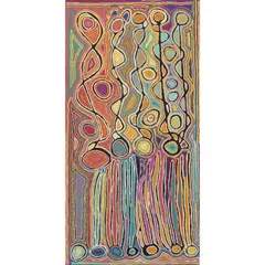 Judy Watson Napangardi, (Language group: Warlpiri), synthetic polymer paint on linen