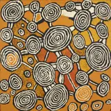 Johnny Yungut Tjupurrrula, (Language group: Pintupi), synthetic polymer paint on linen