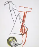 Sculptor by Sidney Nolan, c.1986, crayon on paper, sold Oct 2023