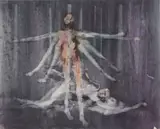 Les Illuminations, Rimbaud by Sidney Nolan, 1963, mixed media on paper, sold Oct 2023