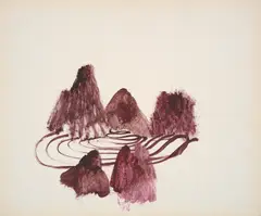 Mountains by Sidney Nolan, c.1967, mixed media on paper, sold Oct 2023