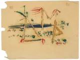 Sidney Nolan, Abstract, monotype on (tissue) paper