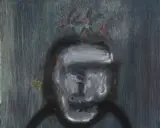 Head with Garland by Sidney Nolan, c.1982, spray enamel and mixed media on paper, sold Oct 2023