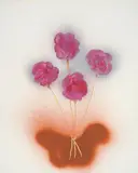 Flowers in Vase by Sidney Nolan, c.1982, spray enamel and mixed media on paper, sold Oct 2023