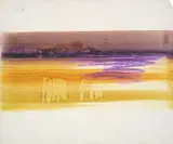 Desert Landscape and Mountain by Sidney Nolan, mixed media on paper, sold Oct 2023