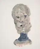 Janus-Faced Bust by Sidney Nolan, mixed media on paper, sold Oct 2023