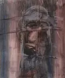 Prisoner by Sidney Nolan, mixed media on paper, sold Oct 2023