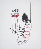 King and Hanging Figure by Sidney Nolan, mixed media on paper, sold Oct 2023