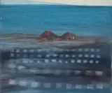 Landscape with Twisting Road by Sidney Nolan, mixed media on paper, sold Oct 2023