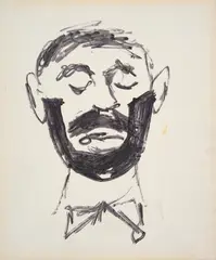 Bearded Man by Sidney Nolan, fibre tip pen on paper, sold Oct 2023