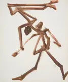Ancient Greek Warriors by Sidney Nolan, 1955, mixed media on paper, sold Oct 2023