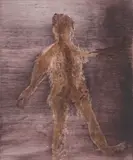 Standing Figure by Sidney Nolan, mixed media on paper, sold Oct 2023