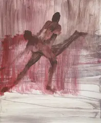 Dancers by Sidney Nolan, mixed media on paper, sold Oct 2023