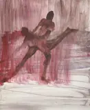 Dancers by Sidney Nolan, mixed media on paper, sold Oct 2023