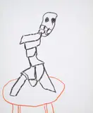 Sculptor by Sidney Nolan, c.1986, crayon on paper, sold Oct 2023