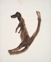 Kangaroo by Sidney Nolan, mixed media on paper, sold Oct 2023