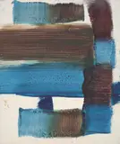 Abstract by Sidney Nolan, c.1956, mixed media on paper, double-sided, sold Oct 2023