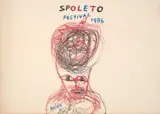 Spoleto Festival by Sidney Nolan, 1986, oil crayon on paper, sold Oct 2023