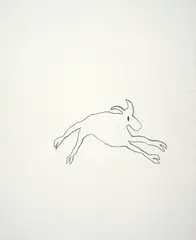 Lamb by Sidney Nolan, crayon on paper, sold Oct 2023