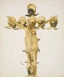 Crucifixion by Sidney Nolan, c.1965, mixed media on paper, sold Oct 2023