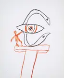 Sculptor by Sidney Nolan, c.1986, crayon on paper, sold Oct 2023