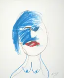 Woman by Sidney Nolan, crayon on paper, sold Oct 2023
