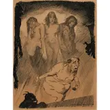 Youth and Old Age by Norman Lindsay, pen and ink on paper, sold Mar 2024