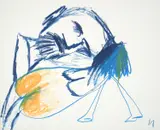 Man and Woman by Sidney Nolan, crayon on paper, sold Aug 2023