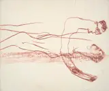 Gored by the climacteric of his want, he stalls above me like an elephant by Sidney Nolan, mixed media on paper, sold Aug 2023
