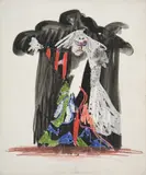 Kabuki by Sidney Nolan, 1957, mixed media on paper, sold Aug 2023