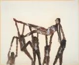 Dancers, Rite of Spring by Sidney Nolan, 1962, mixed media on paper, sold Aug 2023