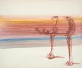 'Tamed by Miltoun, we lie on Mother's bed' by Sidney Nolan, mixed media on paper, sold Aug 2023